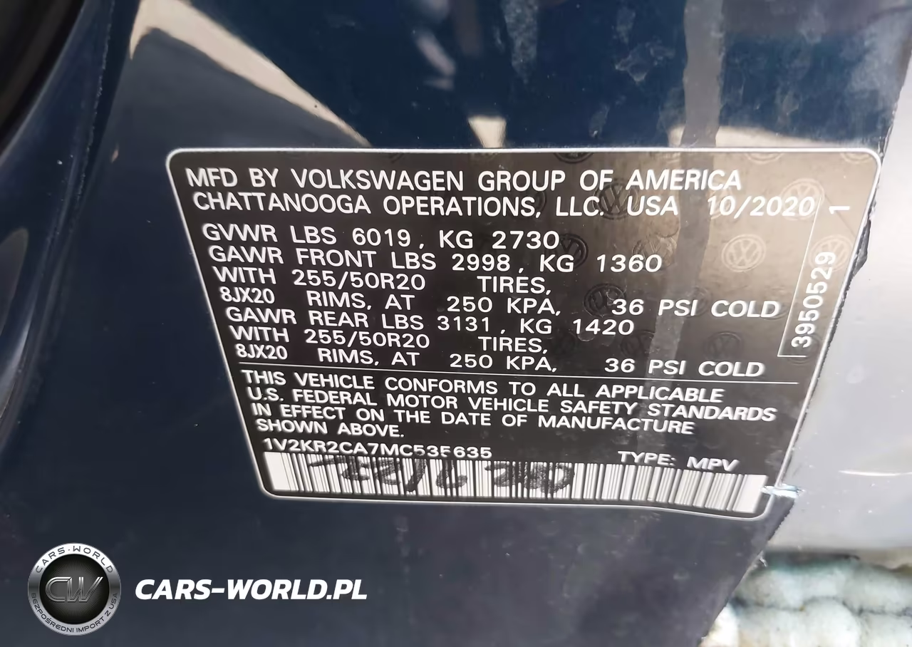 2021 Volkswagen Atlas 3.6L V6 Se W-Technology VIN:1V2KR2CA7MC535635 - 9