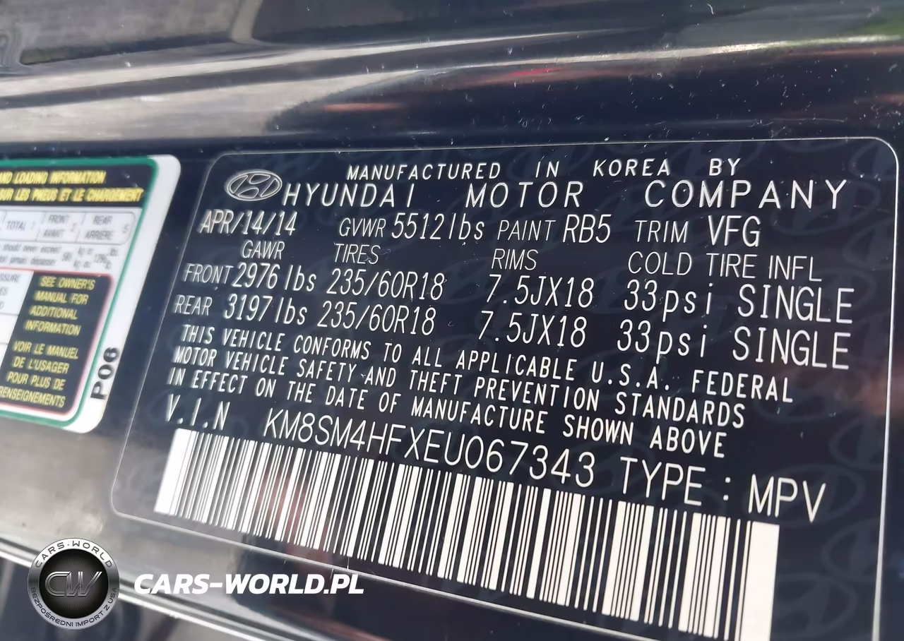 2014 Hyundai Santa Fe Gls VIN:KM8SM4HFXEU067343 - 9