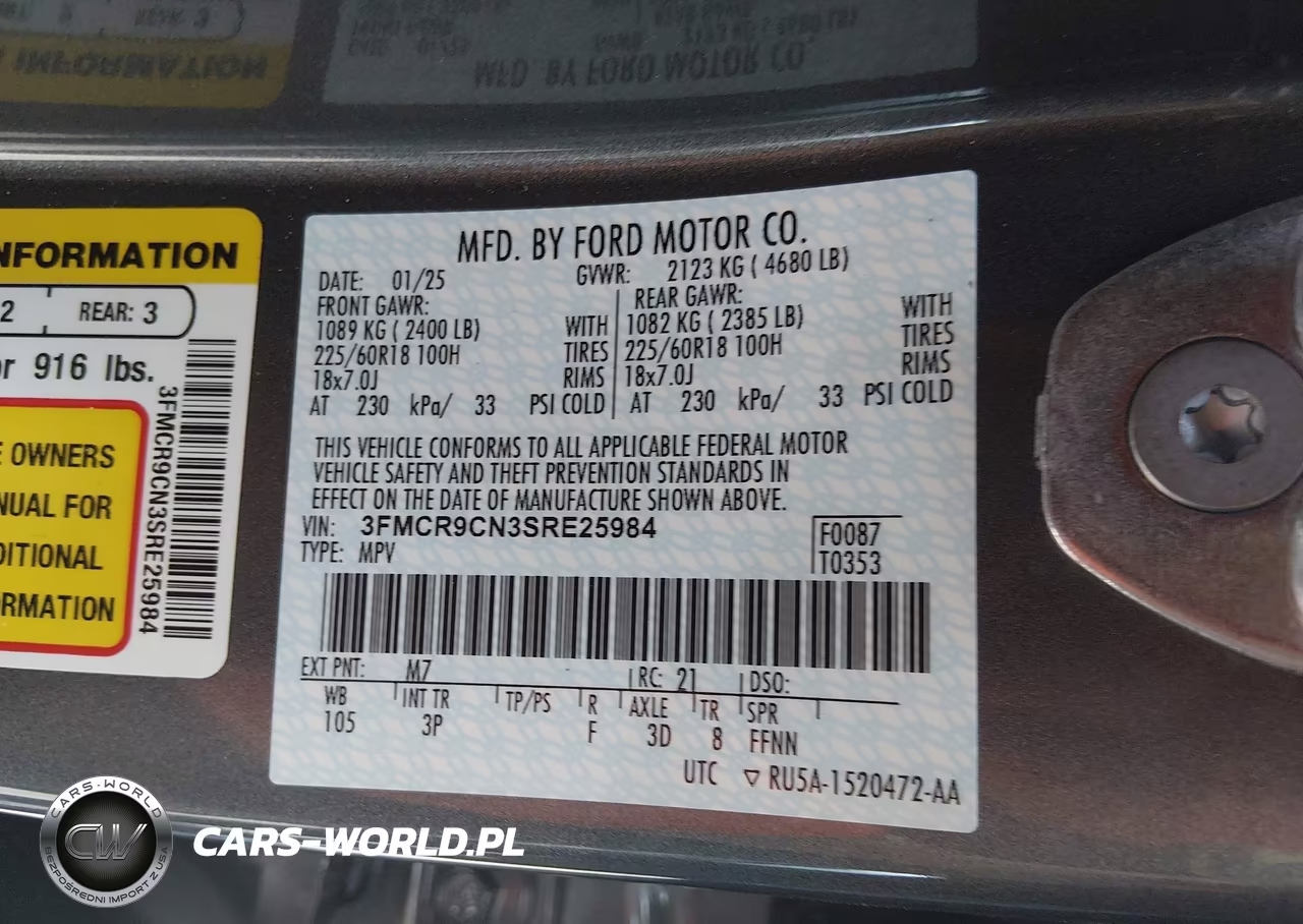 2025 Ford Bronco Sport Outer Banks VIN:3FMCR9CN3SRE25984 - 9