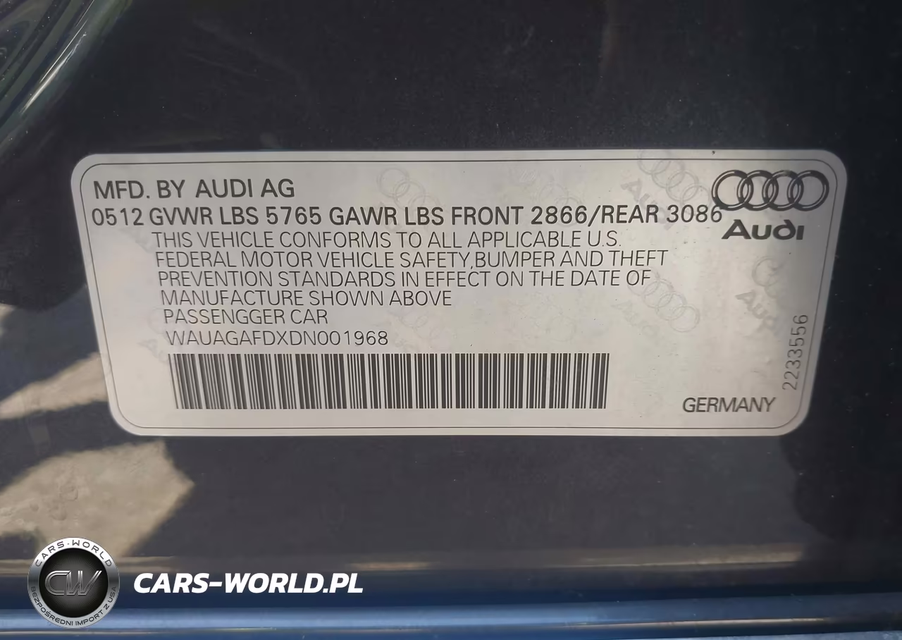 2013 Audi A8 3.0T VIN:WAUAGAFDXDN001968 - 9
