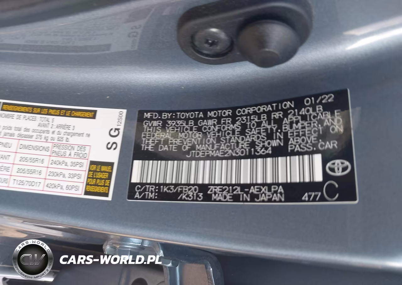 2022 Toyota Corolla Le VIN:JTDEPMAE2N3011364 - 9