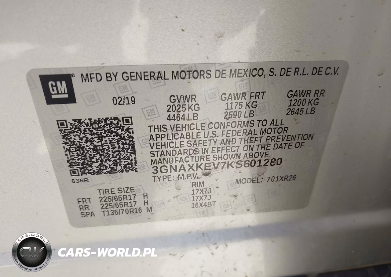2019 Chevrolet Equinox Lt VIN:3GNAXKEV7KS601280 - 9