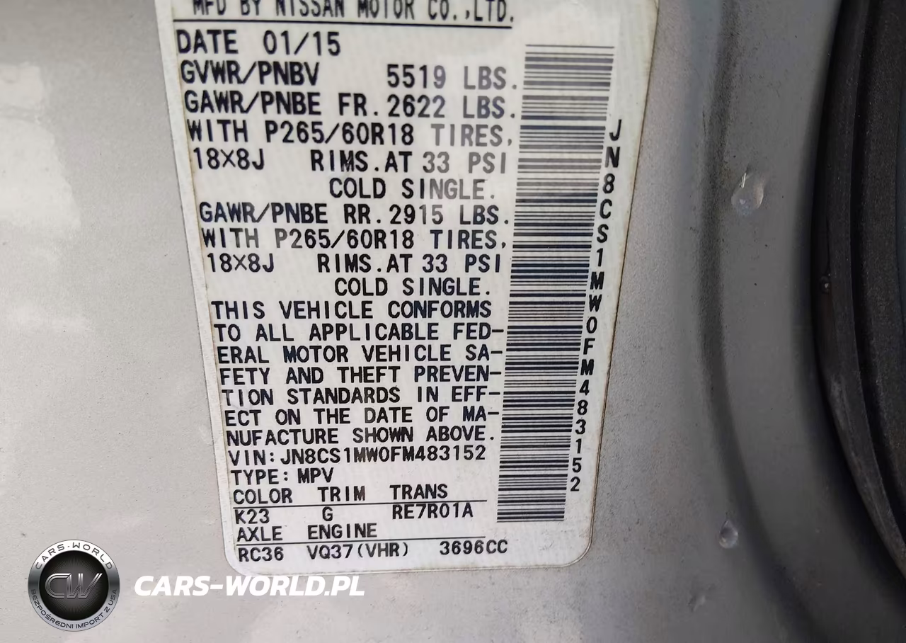 2015 Infiniti Qx70 VIN:JN8CS1MW0FM483152 - 9