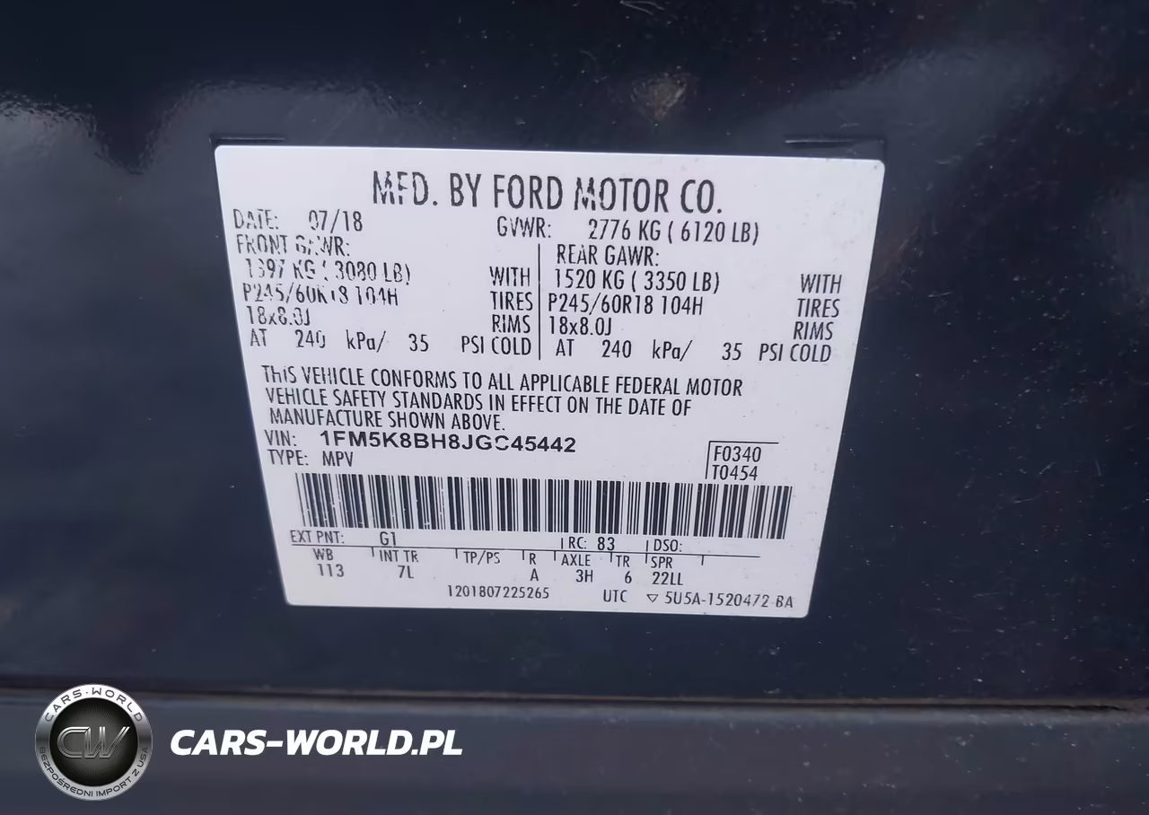2018 Ford Explorer VIN:1FM5K8BH8JGC45442 - 9