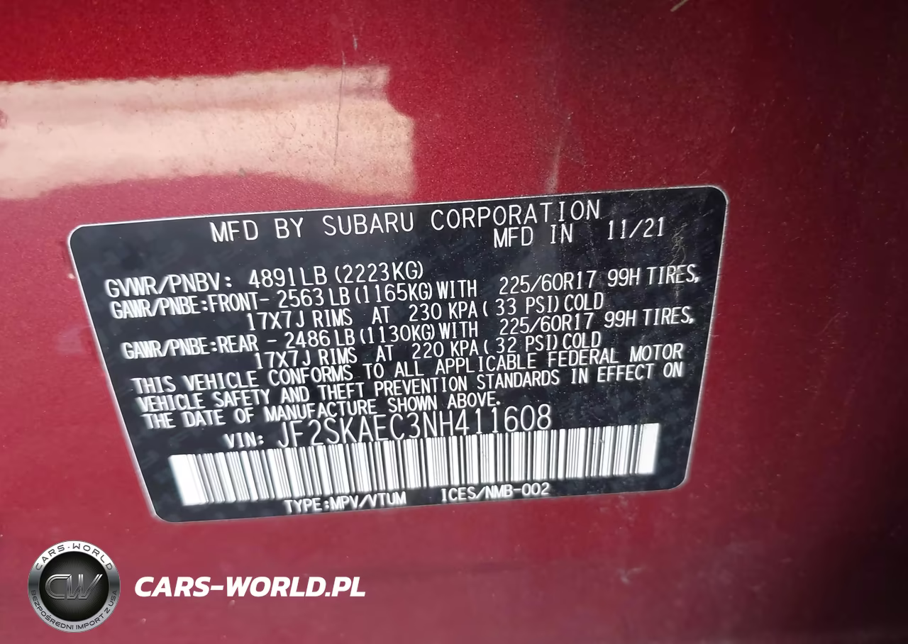 2022 Subaru Forester Premium VIN:JF2SKAEC3NH411608 - 9