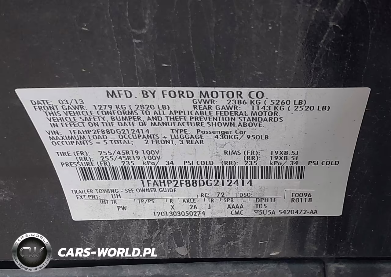 2013 Ford Taurus Limited VIN:1FAHP2F88DG212414 - 9