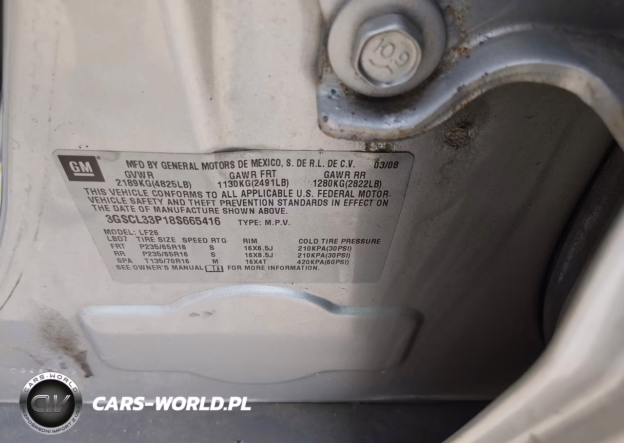 2008 Saturn Vue 4-Cyl Xe VIN:3GSCL33P18S665416 - 9