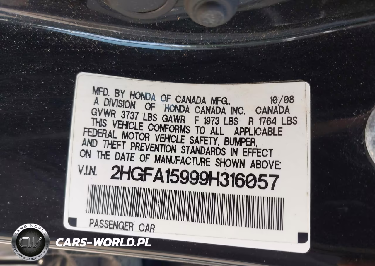 2009 Honda Civic Ex-L VIN:2HGFA15999H316057 - 9