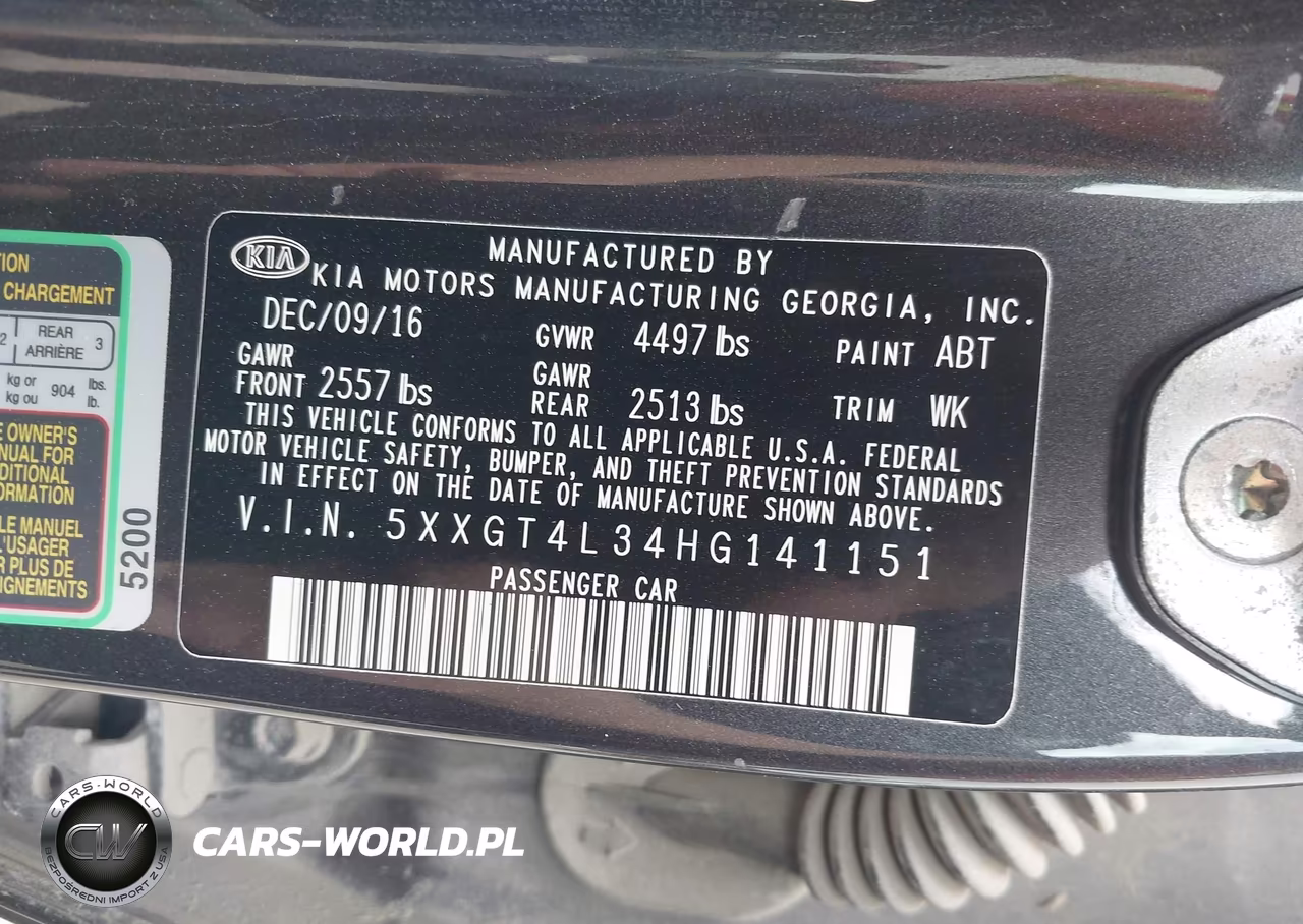 2017 Kia Optima Lx VIN:5XXGT4L34HG141151 - 9