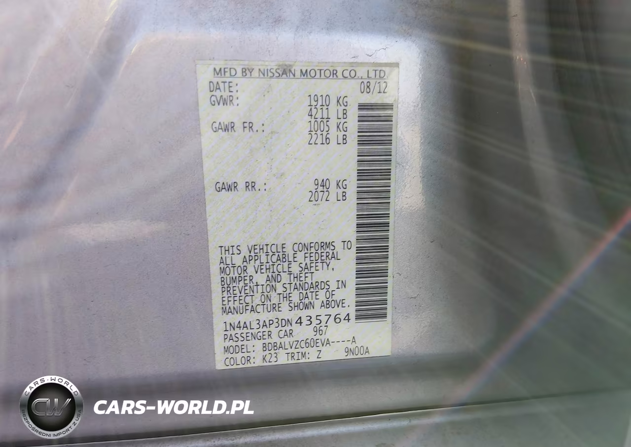 2013 Nissan Altima 2.5 Sl VIN:1N4AL3AP3DN435764 - 9