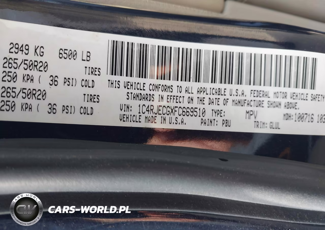 2015 Jeep Grand Cherokee Overland VIN:1C4RJECGXFC669510 - 9
