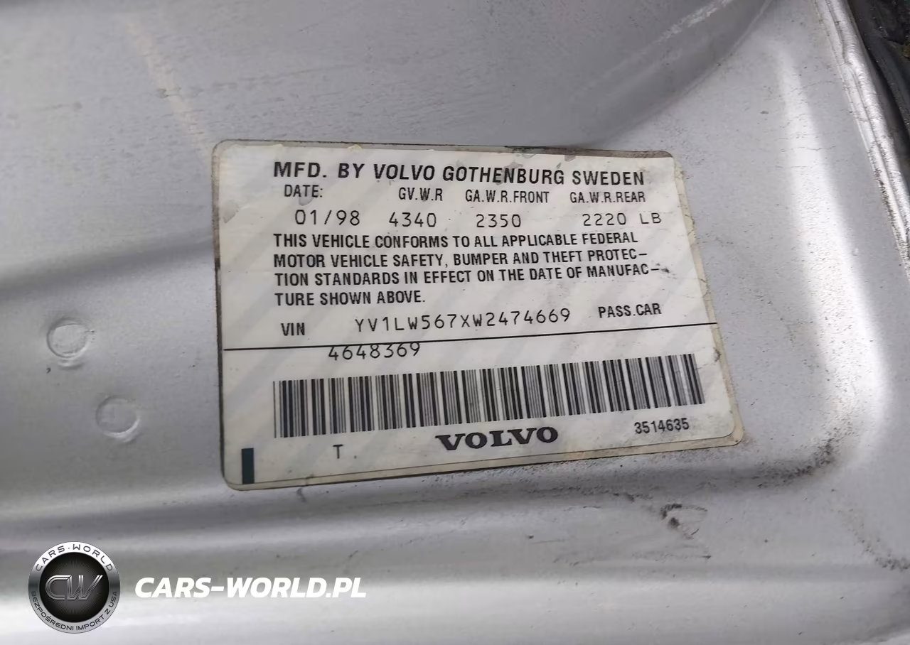 1998 Volvo V70 Glt VIN:YV1LW567XW2474669 - 9