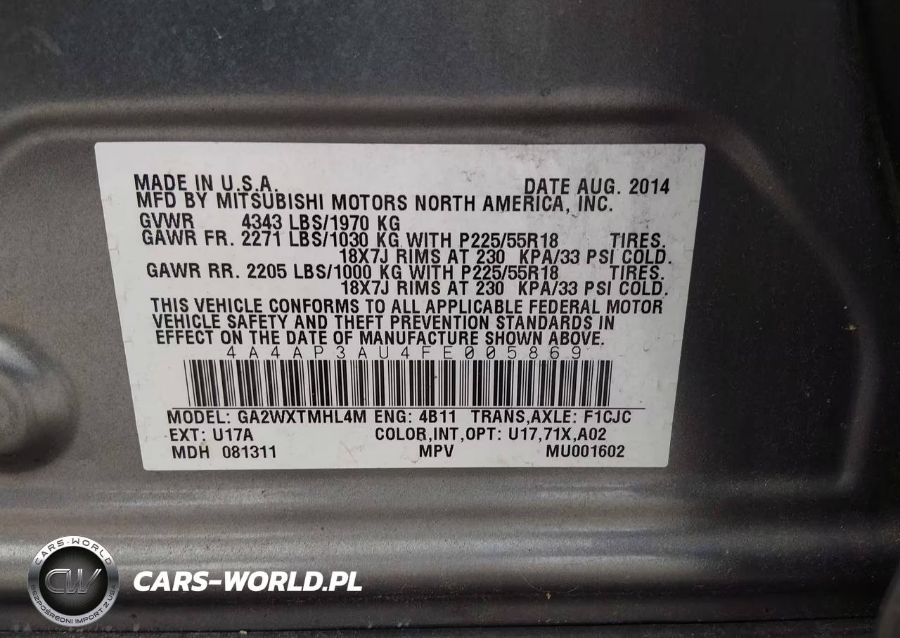 2015 Mitsubishi Outlander Sport Es VIN:4A4AP3AU4FE005869 - 9