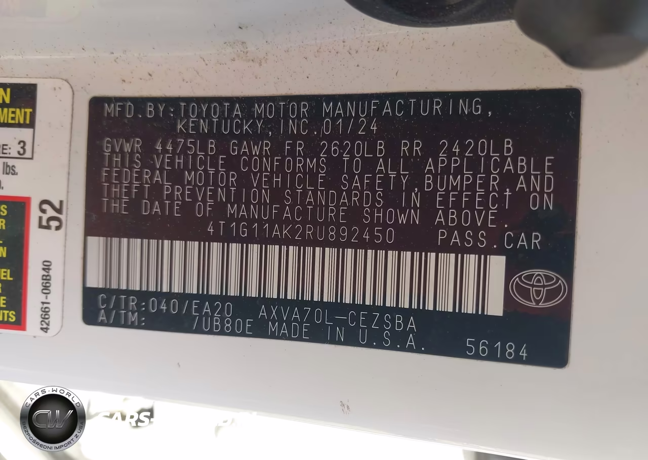 2024 Toyota Camry Se VIN:4T1G11AK2RU892450 - 9