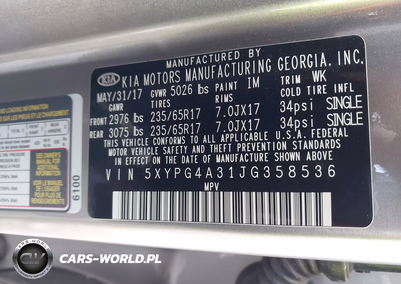 2018 Kia Sorento 2.4L Lx VIN:5XYPG4A31JG358536 - 9