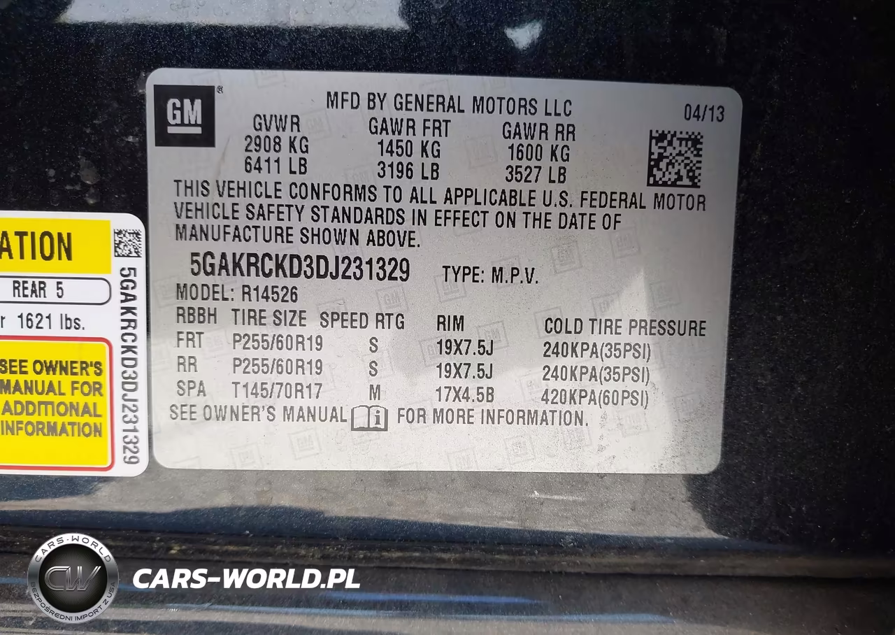 2013 Buick Enclave Leather VIN:5GAKRCKD3DJ231329 - 9