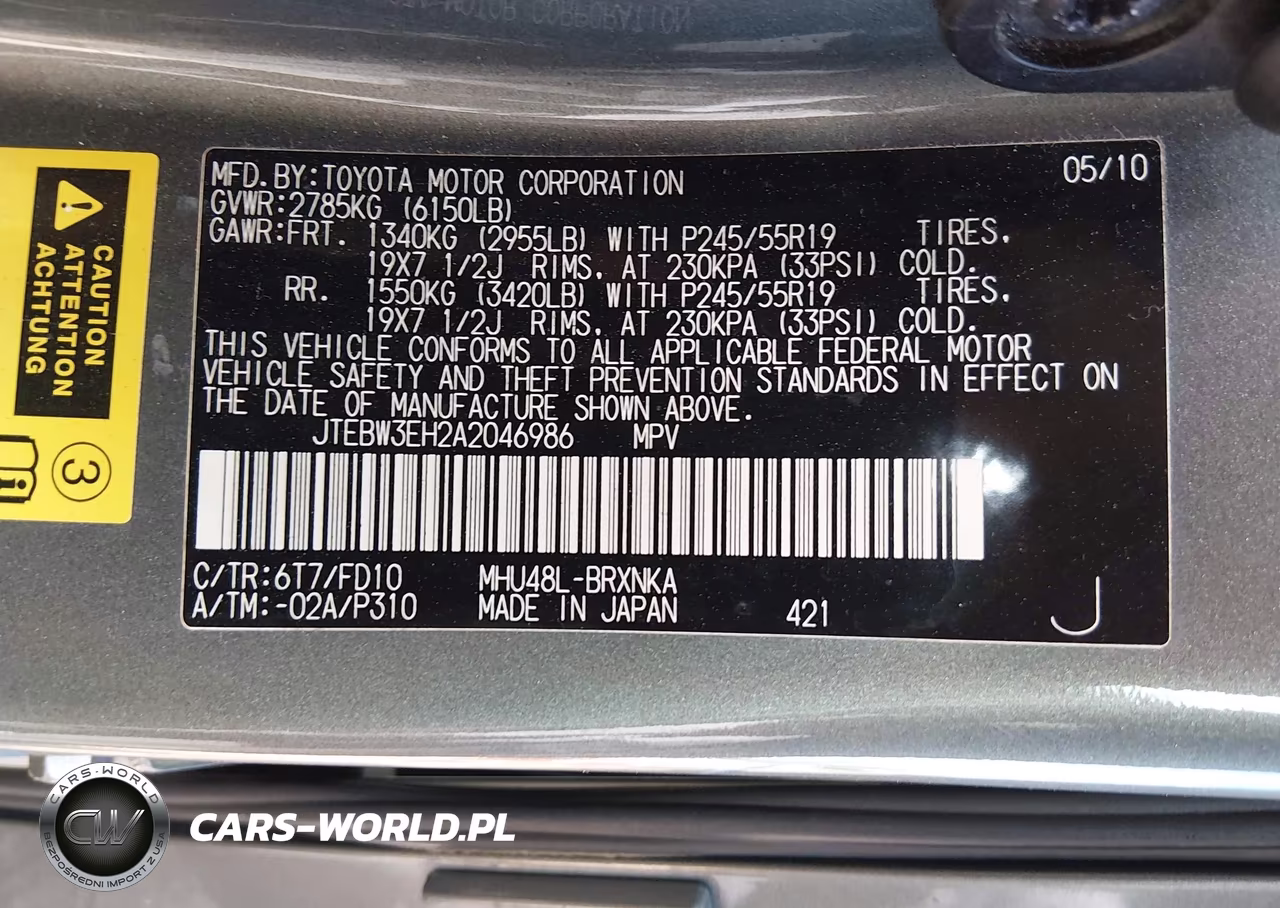 2010 Toyota Highlander Hybrid Base V6 VIN:JTEBW3EH2A2046986 - 9