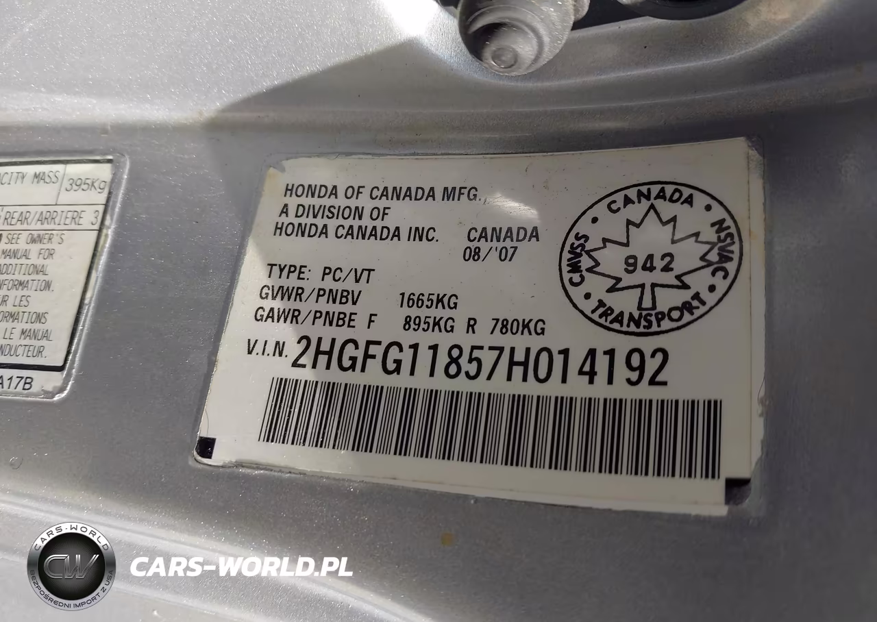 2007 Honda Civic Ex VIN:2HGFG11857H014192 - 9