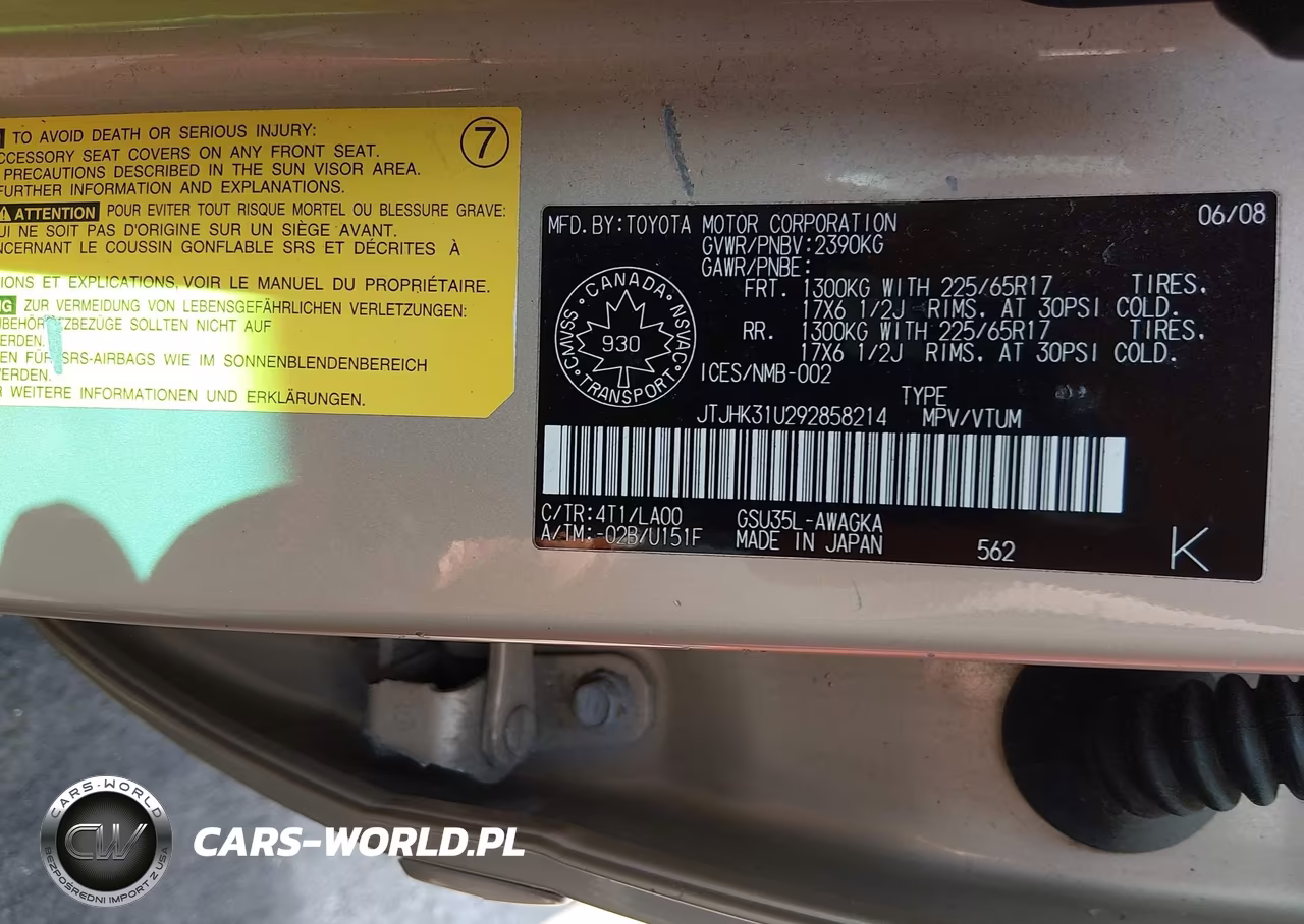 2009 Lexus Rx 350 VIN:JTJHK31U292858214 - 9