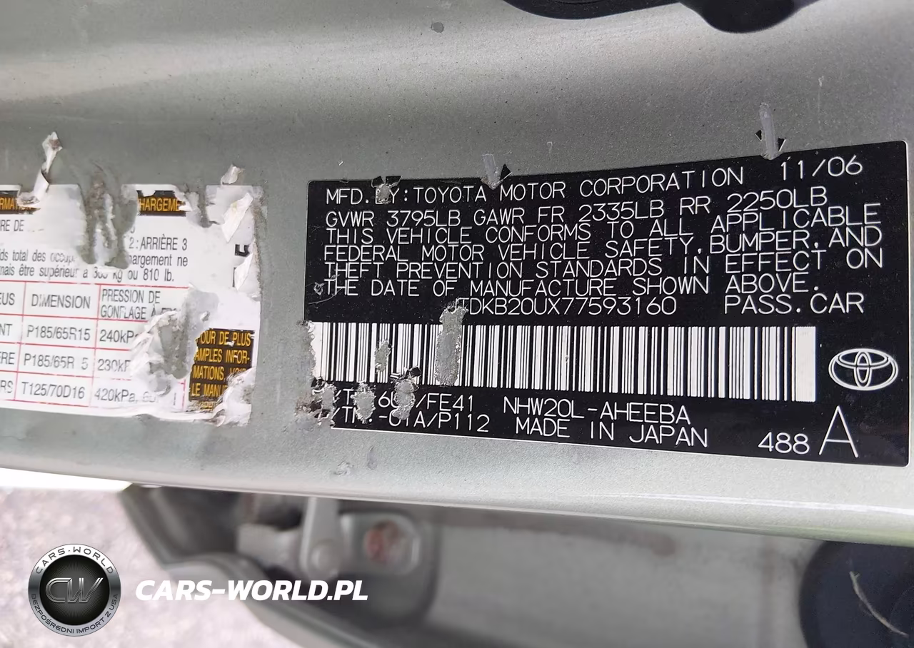 2007 Toyota Prius VIN:JTDKB20UX77593160 - 9
