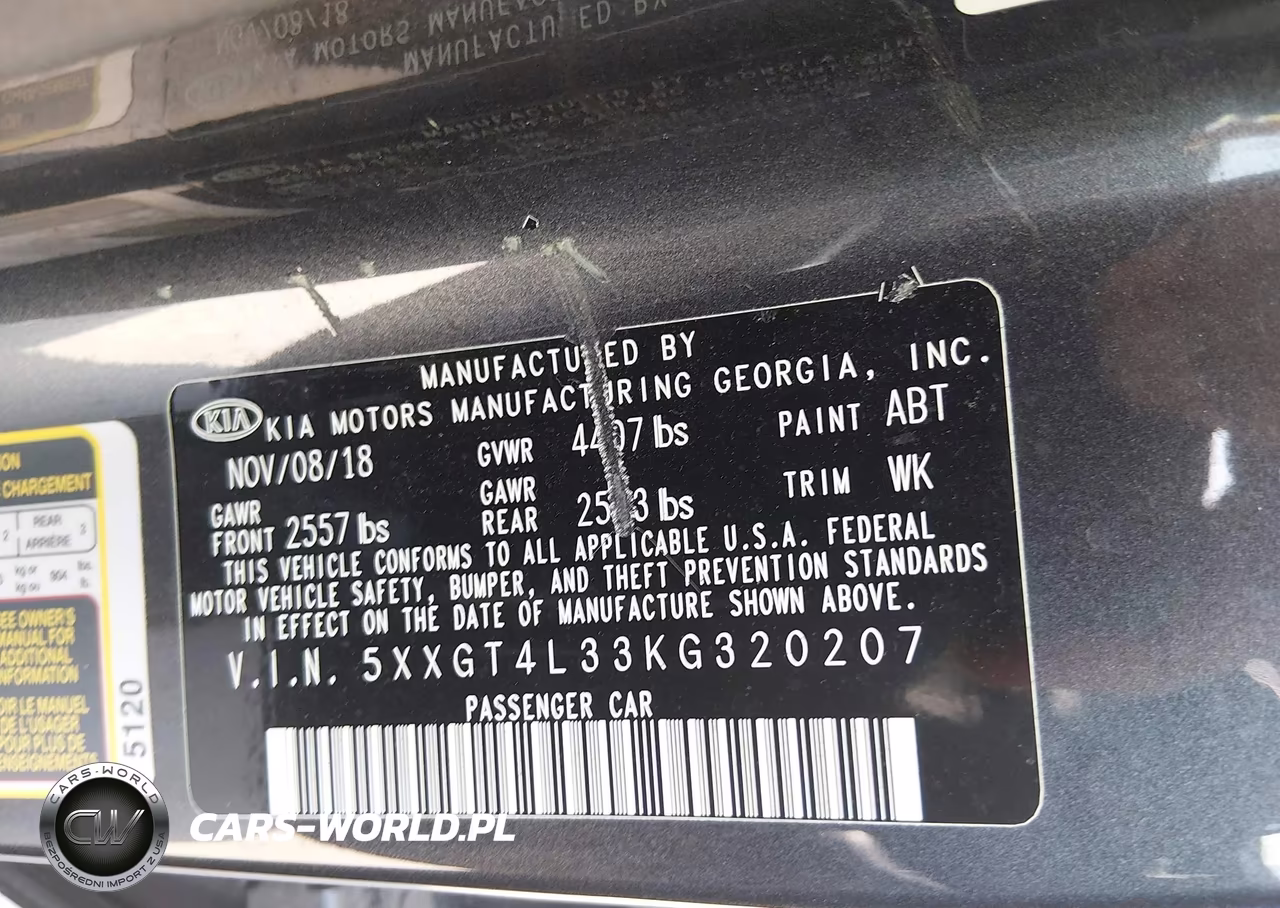 2019 Kia Optima Lx VIN:5XXGT4L33KG320207 - 9