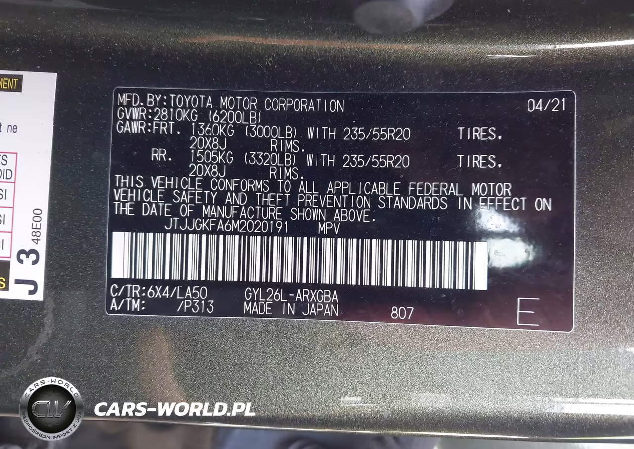 2021 Lexus Rx 450Hl Luxury VIN:JTJJGKFA6M2020191 - 9