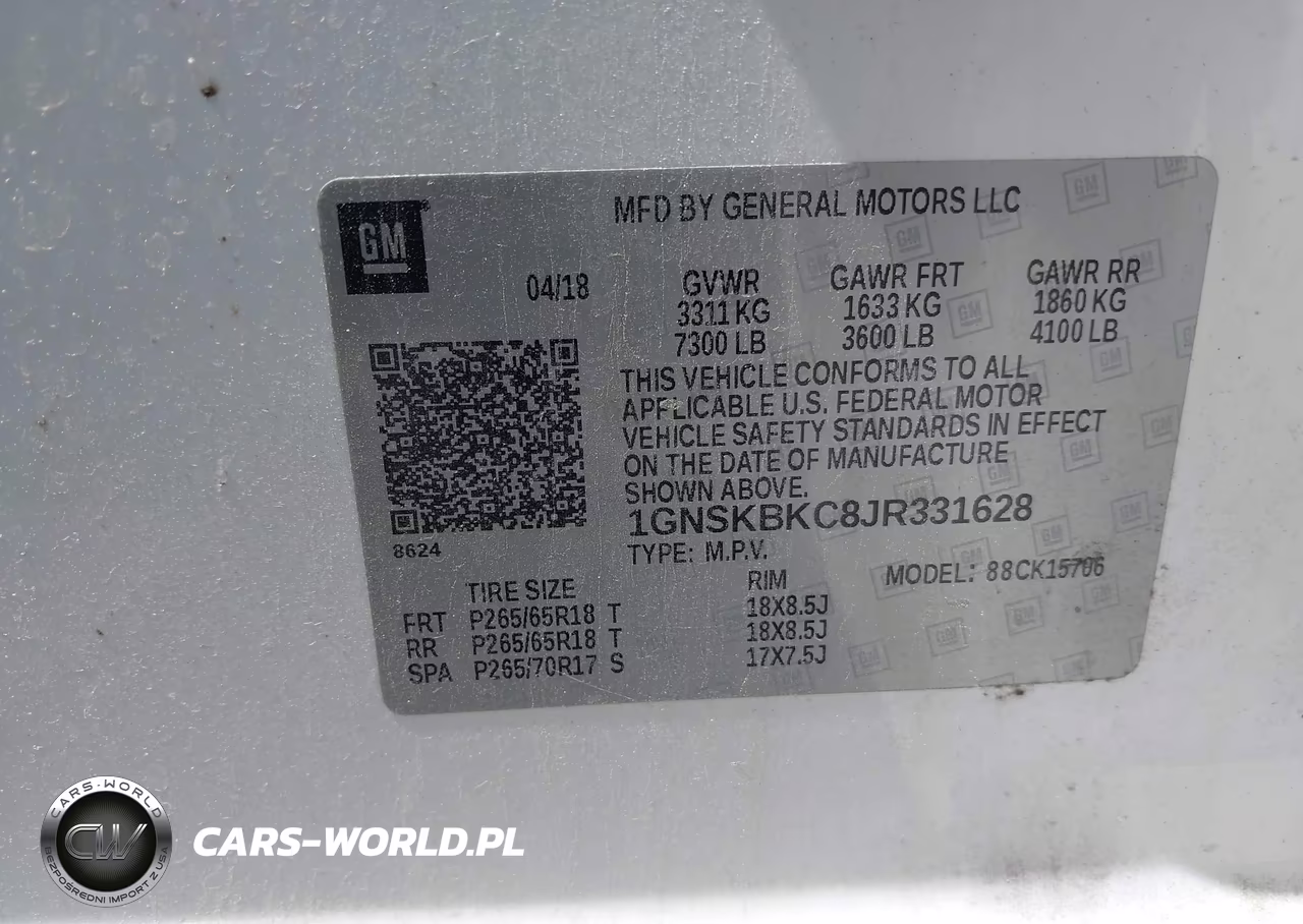 2018 Chevrolet Tahoe Lt VIN:1GNSKBKC8JR331628 - 9