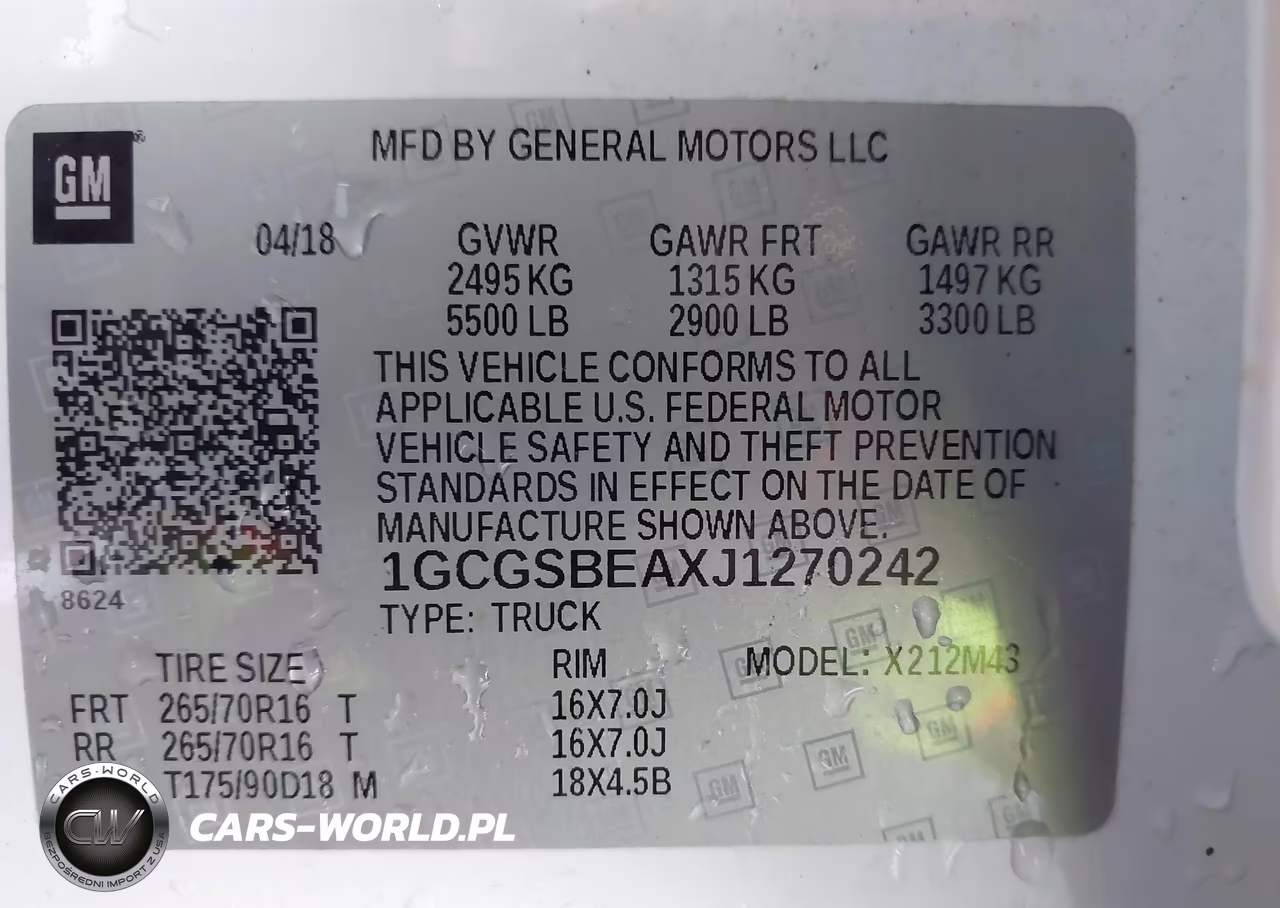 2018 Chevrolet Colorado Wt VIN:1GCGSBEAXJ1270242 - 9