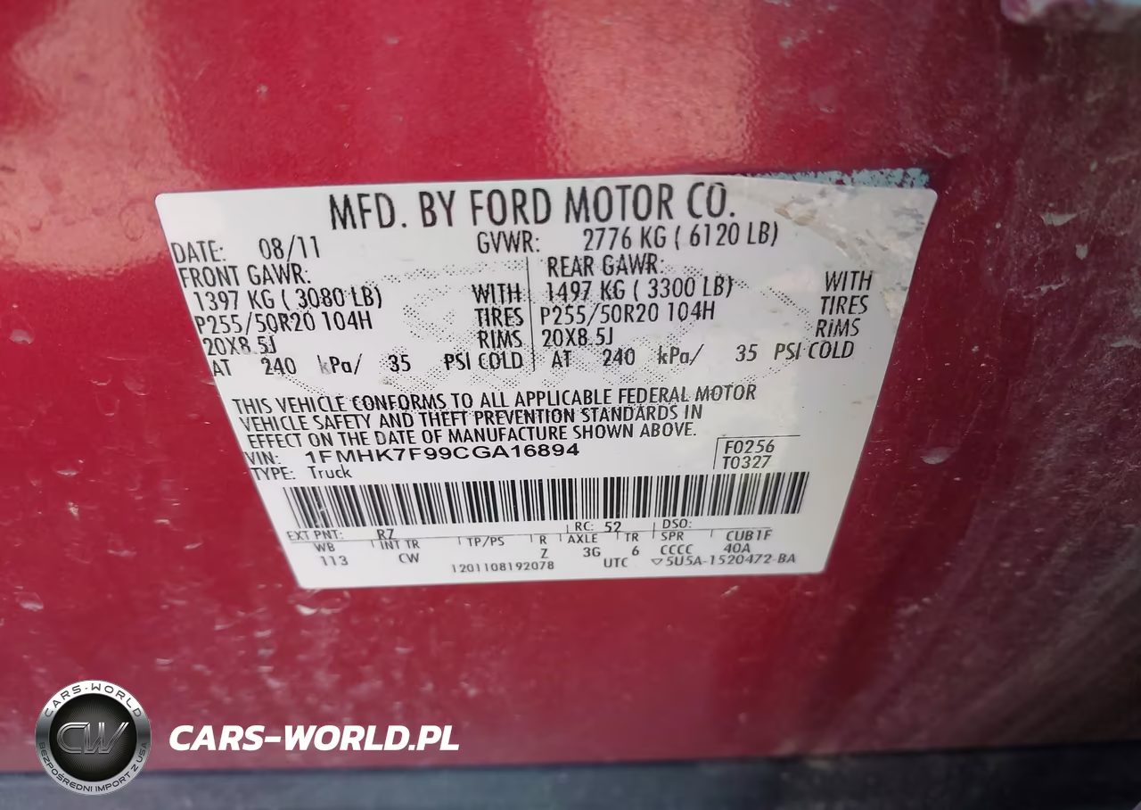 2012 Ford Explorer Limited VIN:1FMHK7F99CGA16894 - 9