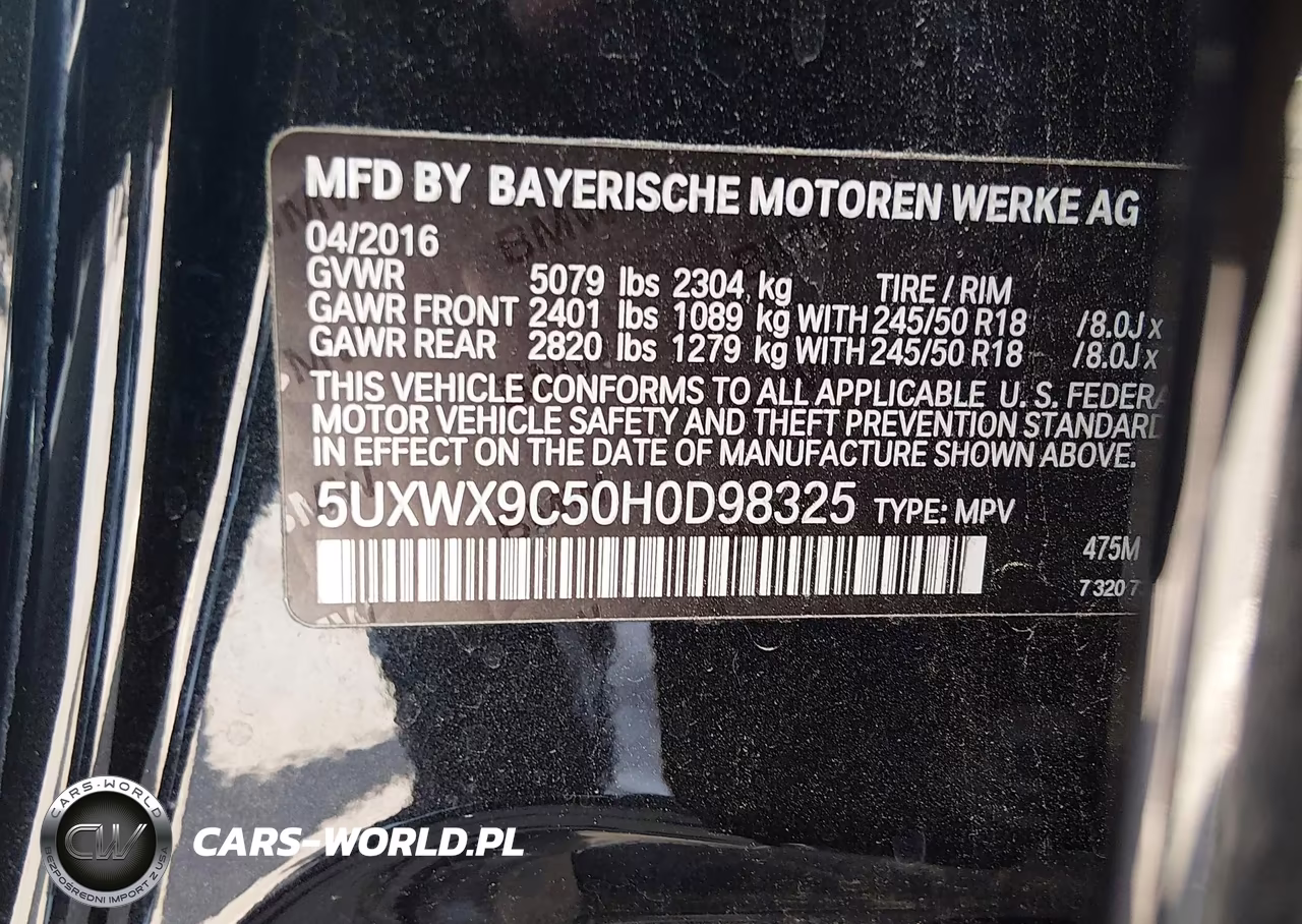 2017 BMW X3 xDrive28I VIN:5UXWX9C50H0D98325 - 9
