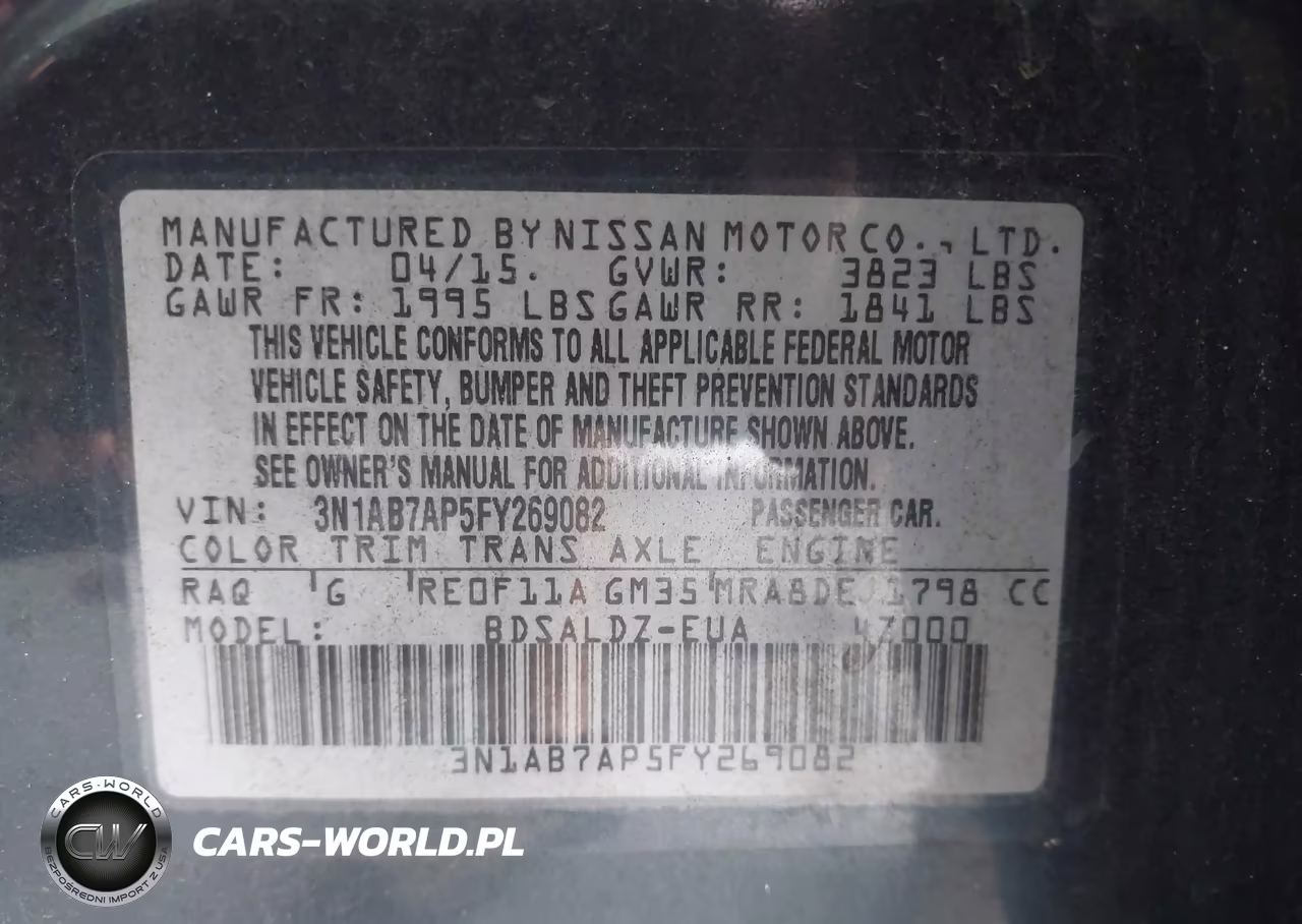 2015 Nissan Sentra Sv VIN:3N1AB7AP5FY269082 - 9