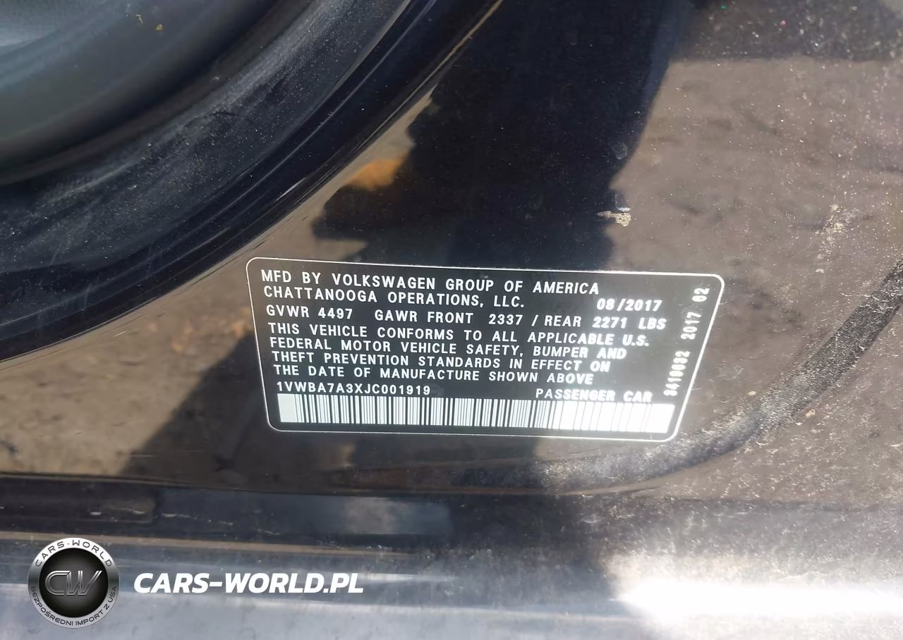 2018 Volkswagen Passat 2.0T Se VIN:1VWBA7A3XJC001919 - 9
