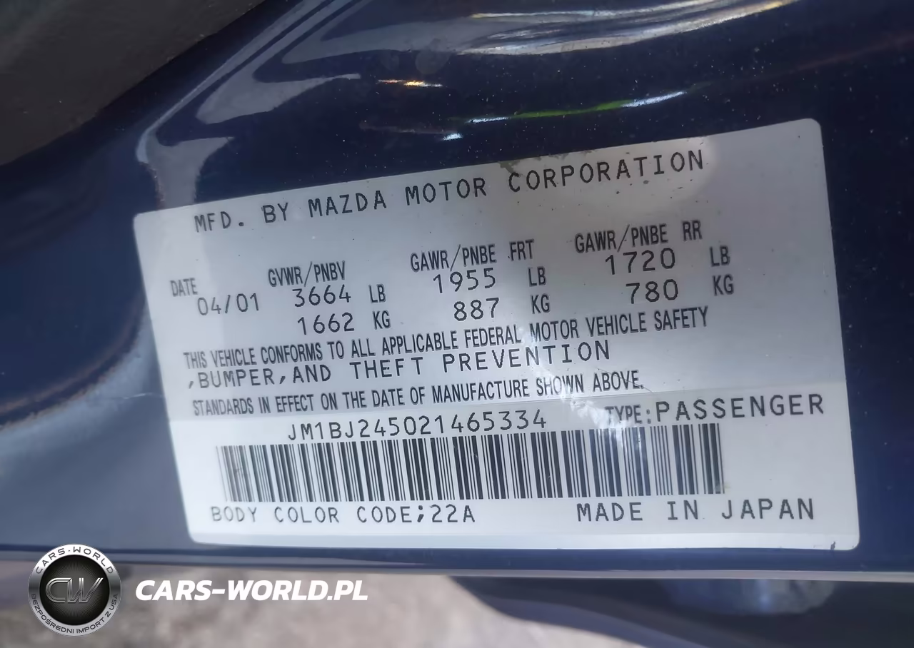 2002 Mazda Protege5 VIN:JM1BJ245021465334 - 9