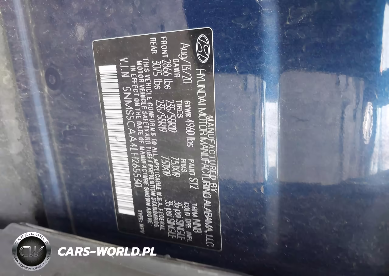 2020 Hyundai Santa Fe Limited 2.0T VIN:5NMS5CAA4LH265530 - 9