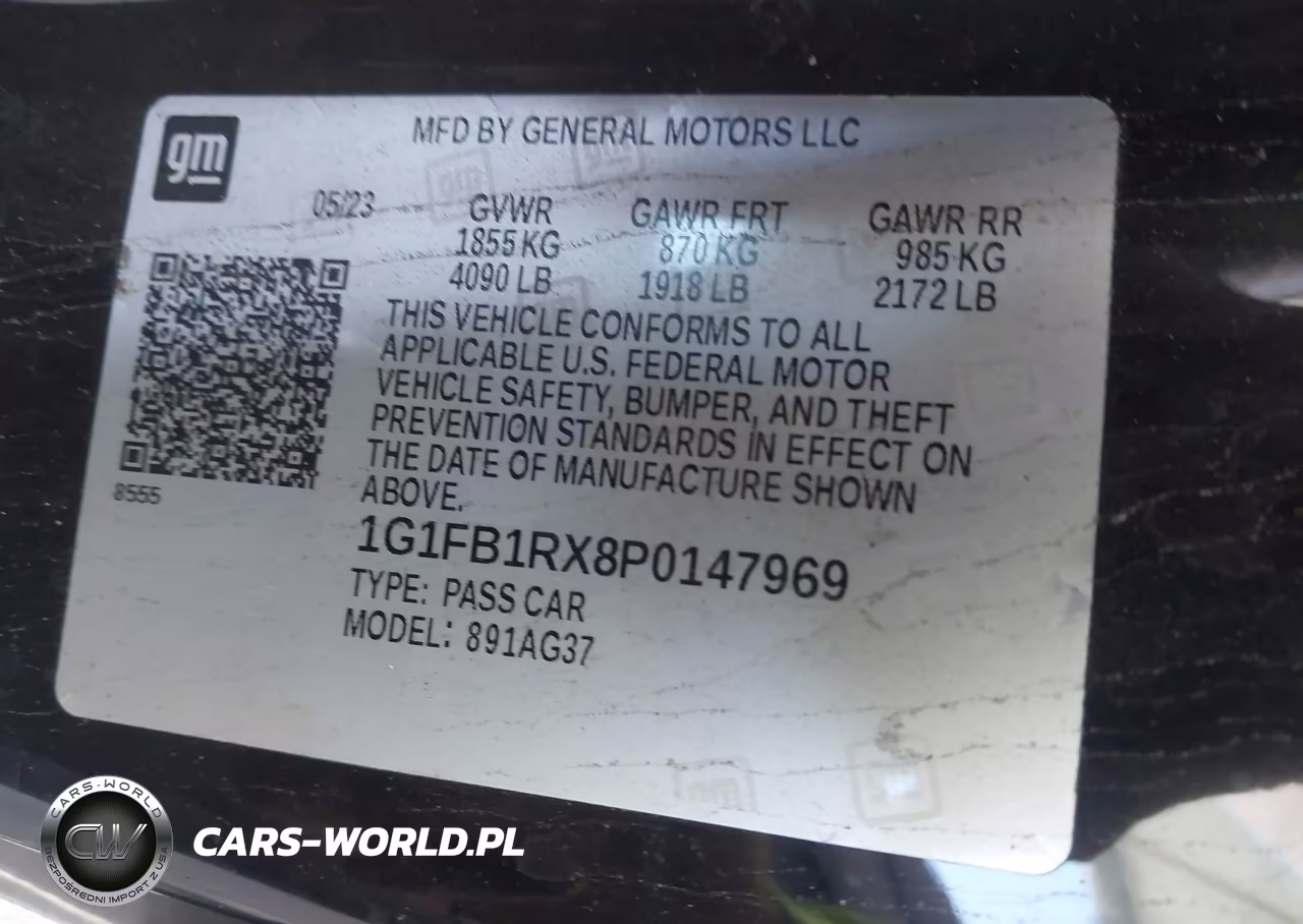 2023 Chevrolet Camaro Rwd 1Lt VIN:1G1FB1RX8P0147969 - 9