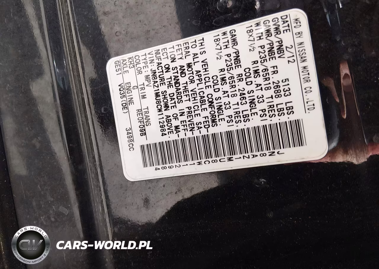 2012 Nissan Murano Sl VIN:JN8AZ1MU8CW112984 - 9