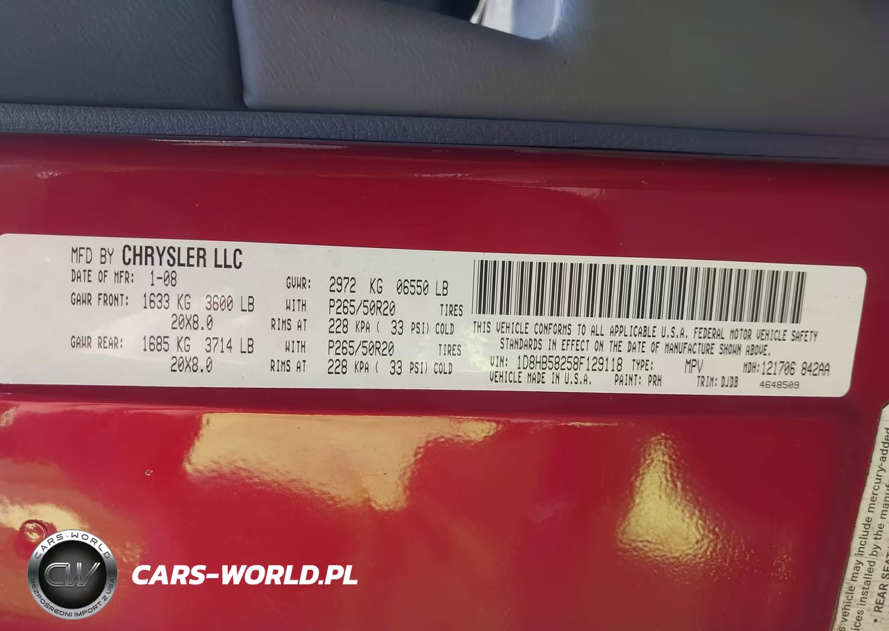 2008 Dodge Durango Limited VIN:1D8HB58258F129118 - 9