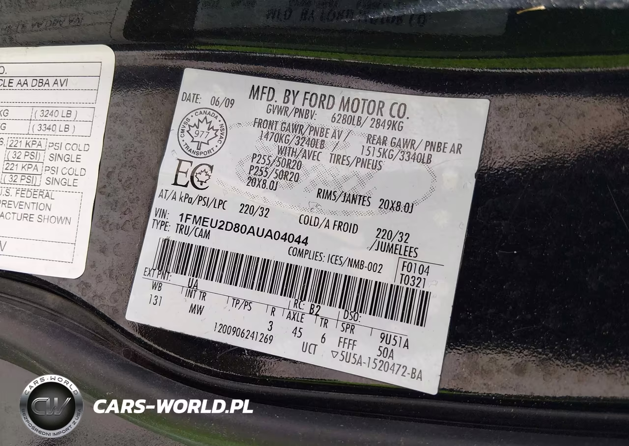 2010 Ford Explorer Sport Trac Limited VIN:1FMEU2D80AUA04044 - 9