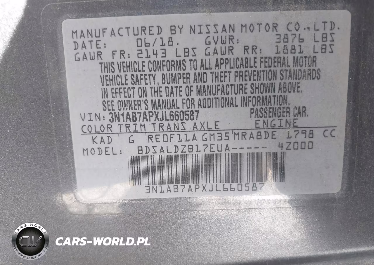 2018 Nissan Sentra Sv VIN:3N1AB7APXJL660587 - 9