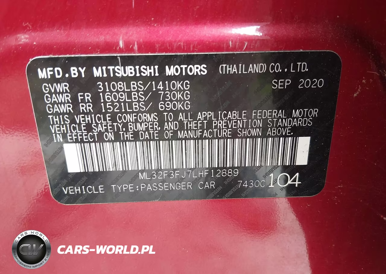 2020 Mitsubishi Mirage G4 Es VIN:ML32F3FJ7LHF12889 - 9