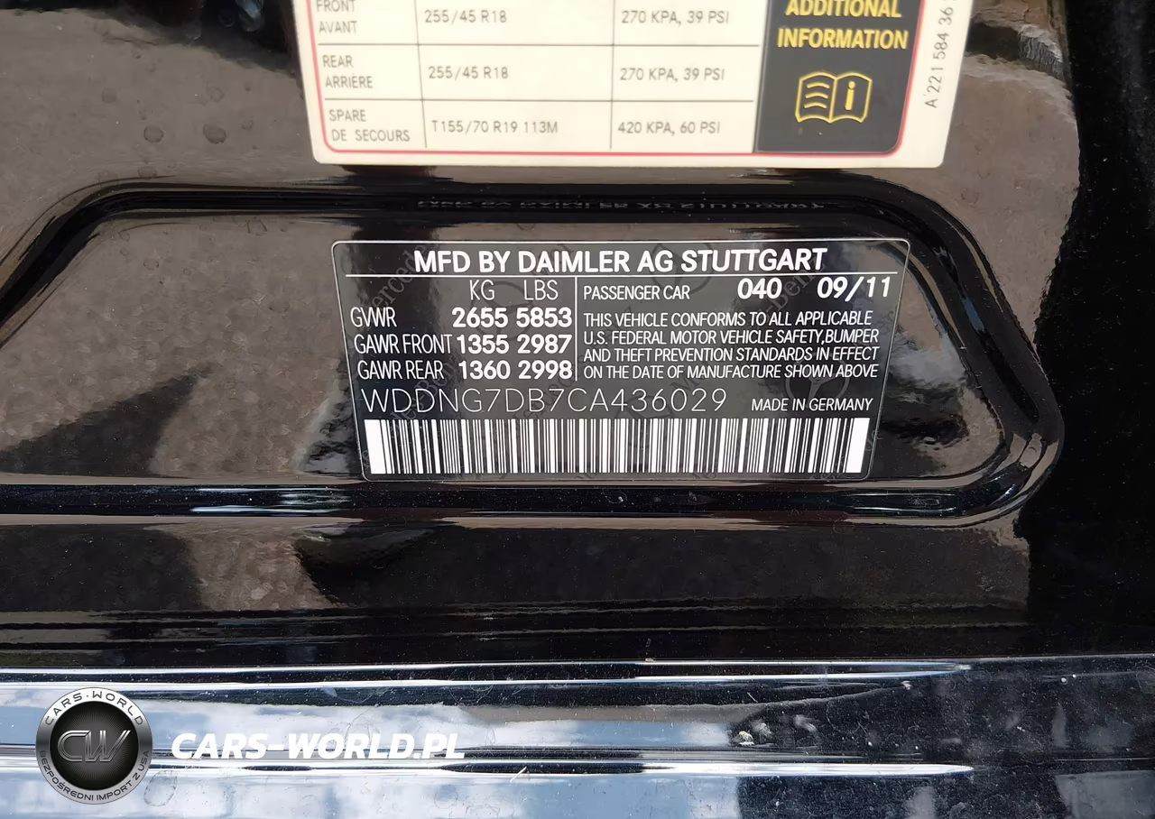 2012 Mercedes-Benz S 550 VIN:WDDNG7DB7CA436029 - 9