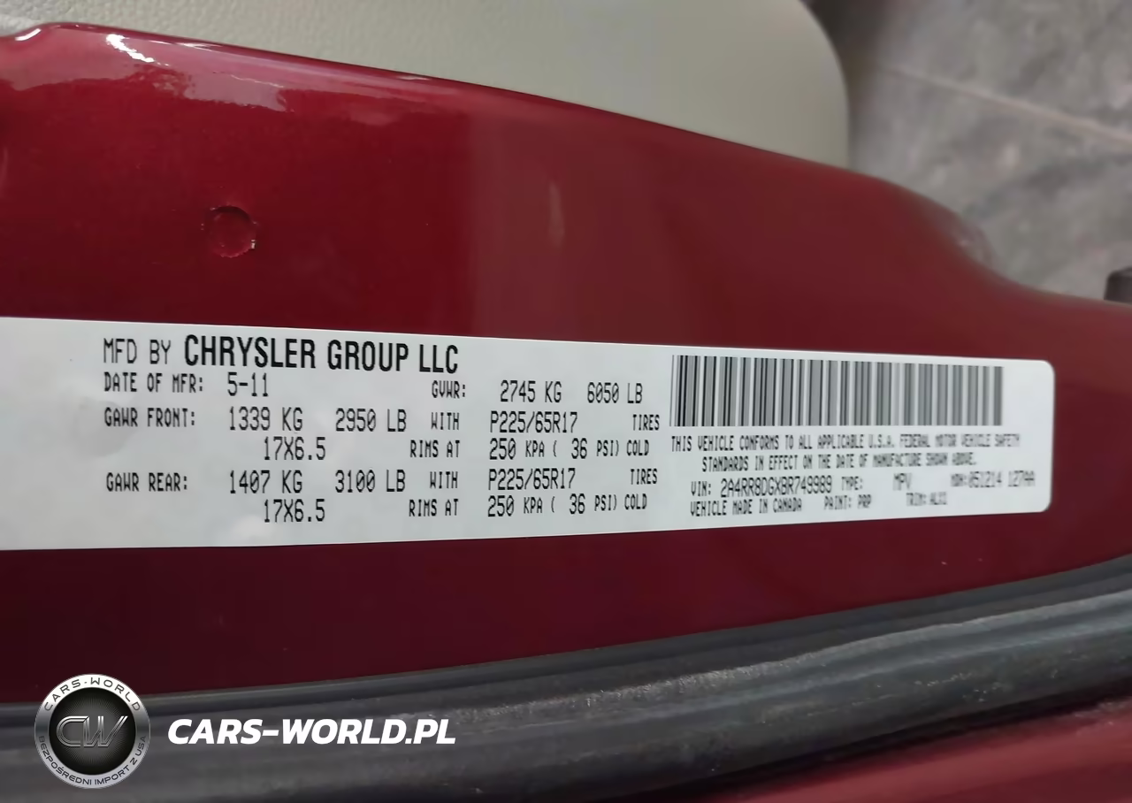 2011 Chrysler Town & Country Touring-L VIN:2A4RR8DGXBR749989 - 9