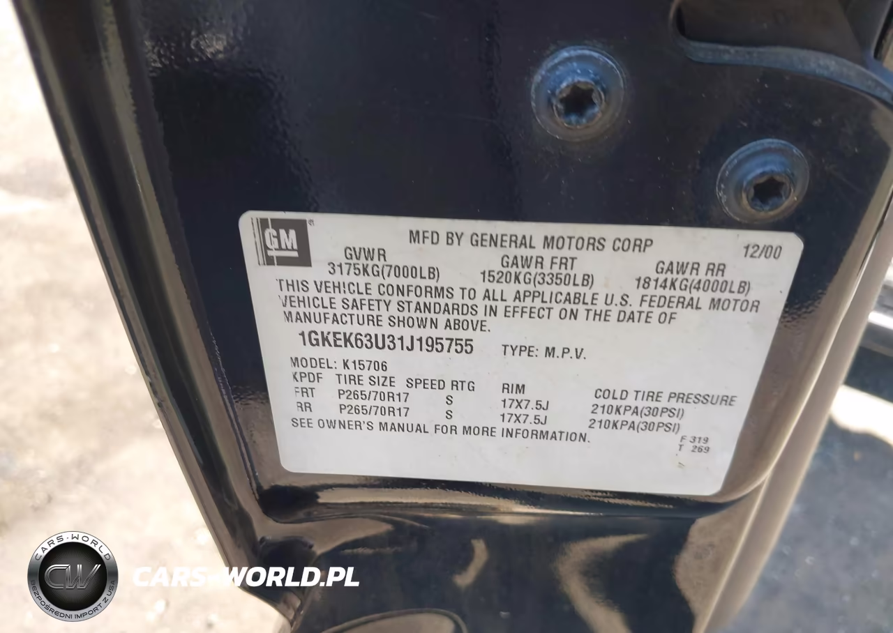 2001 GMC Yukon Denali VIN:1GKEK63U31J195755 - 9