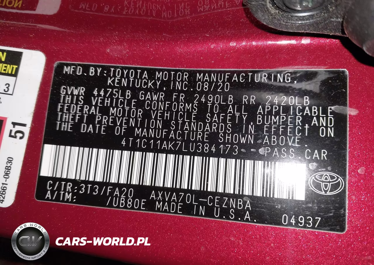 2020 Toyota Camry Le VIN:4T1C11AK7LU384173 - 9