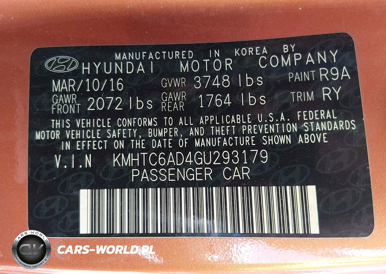 2016 Hyundai Veloster VIN:KMHTC6AD4GU293179 - 9