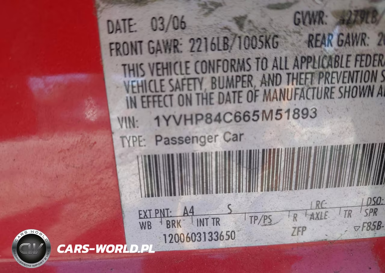 2006 Mazda Mazda6 Sport I VIN:1YVHP84C665M51893 - 9