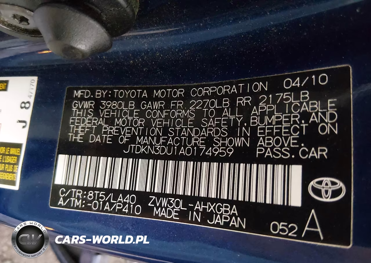2010 Toyota Prius Iv VIN:JTDKN3DU1A0174959 - 9