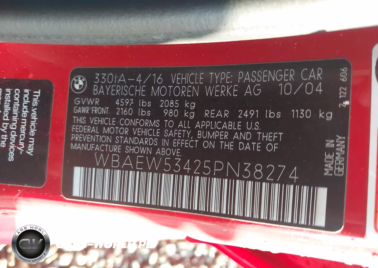 2005 BMW 330Xi VIN:WBAEW53425PN38274 - 9
