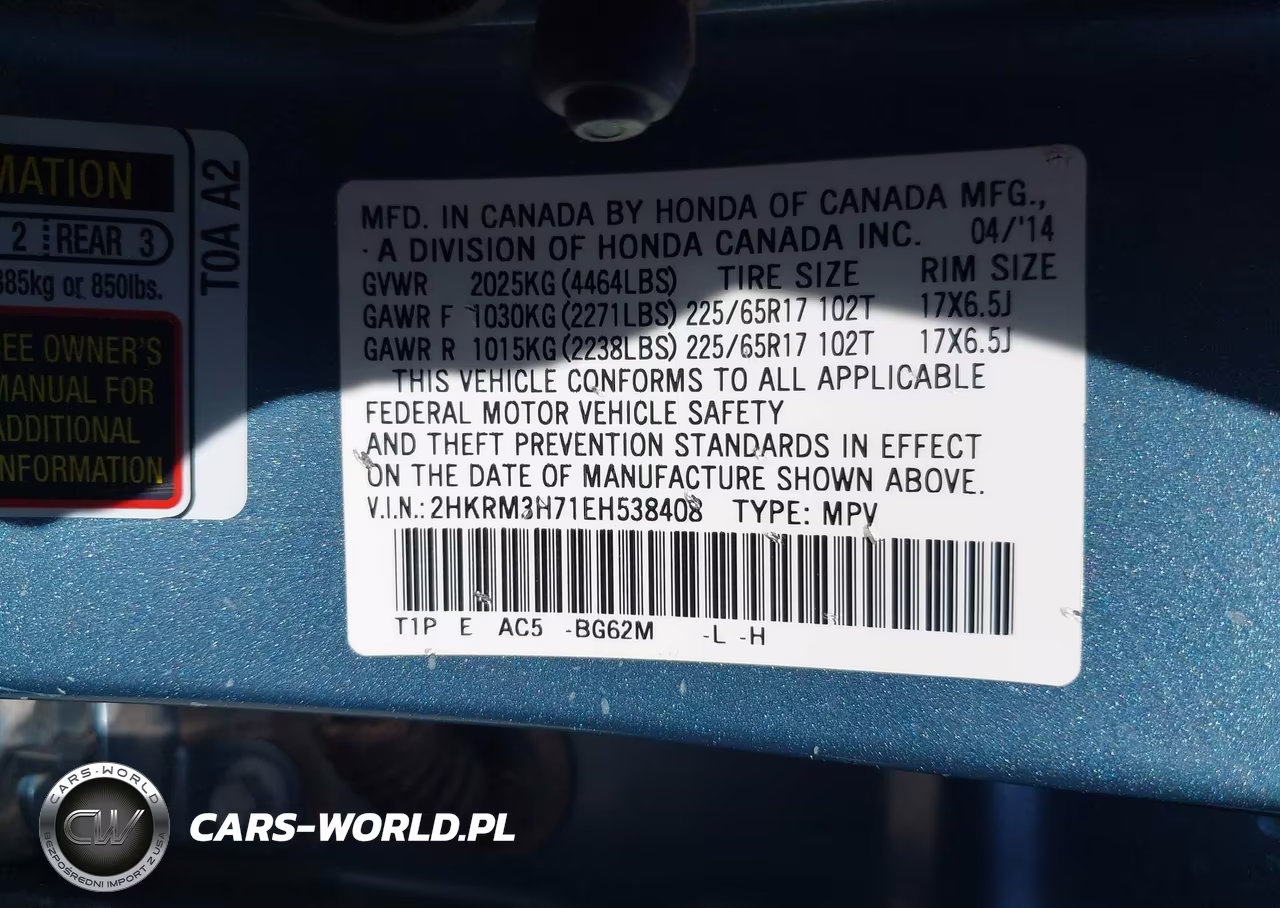 2014 Honda Cr-V Ex-L VIN:2HKRM3H71EH538408 - 9