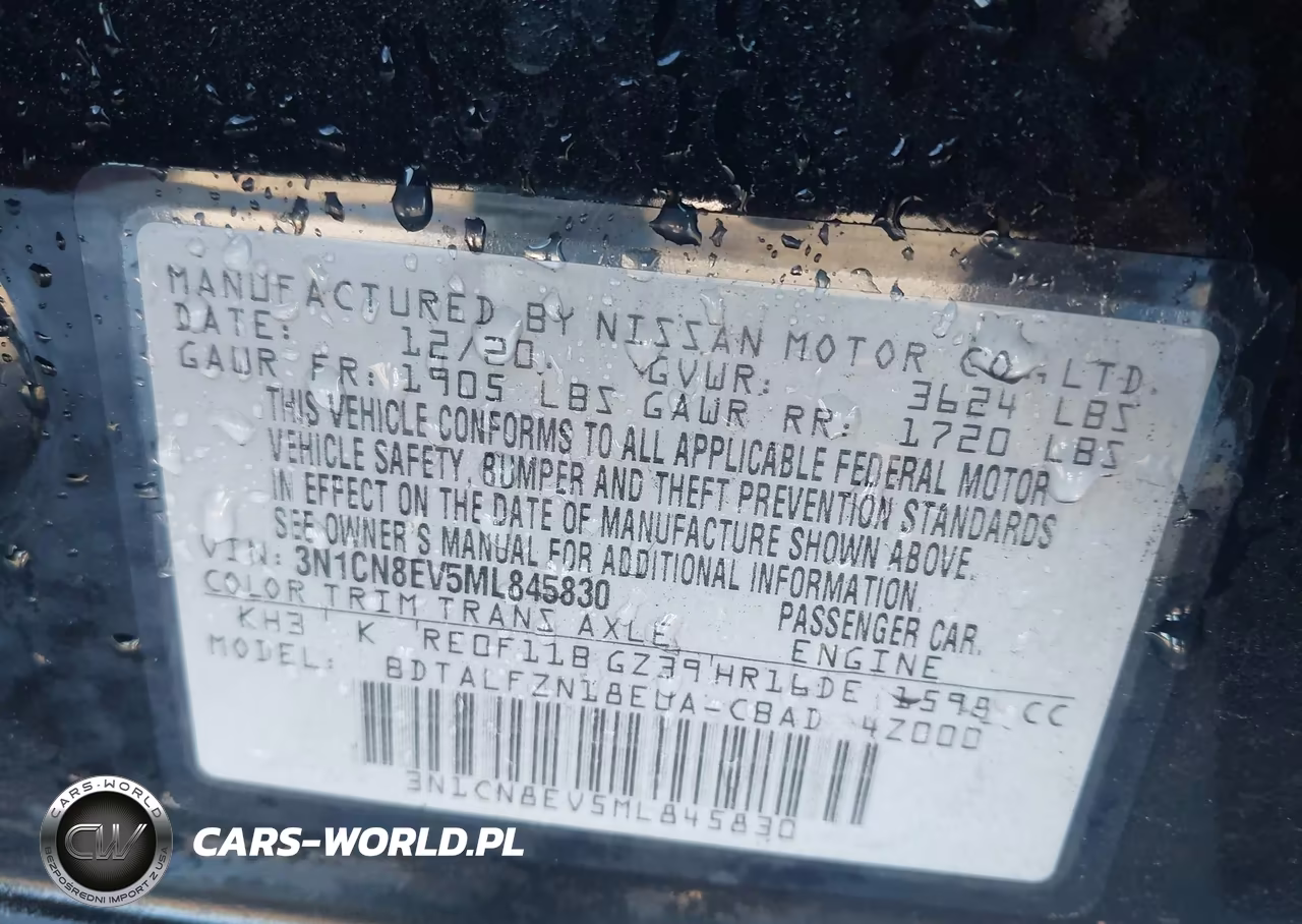 2021 Nissan Versa Sv Xtronic Cvt VIN:3N1CN8EV5ML845830 - 9